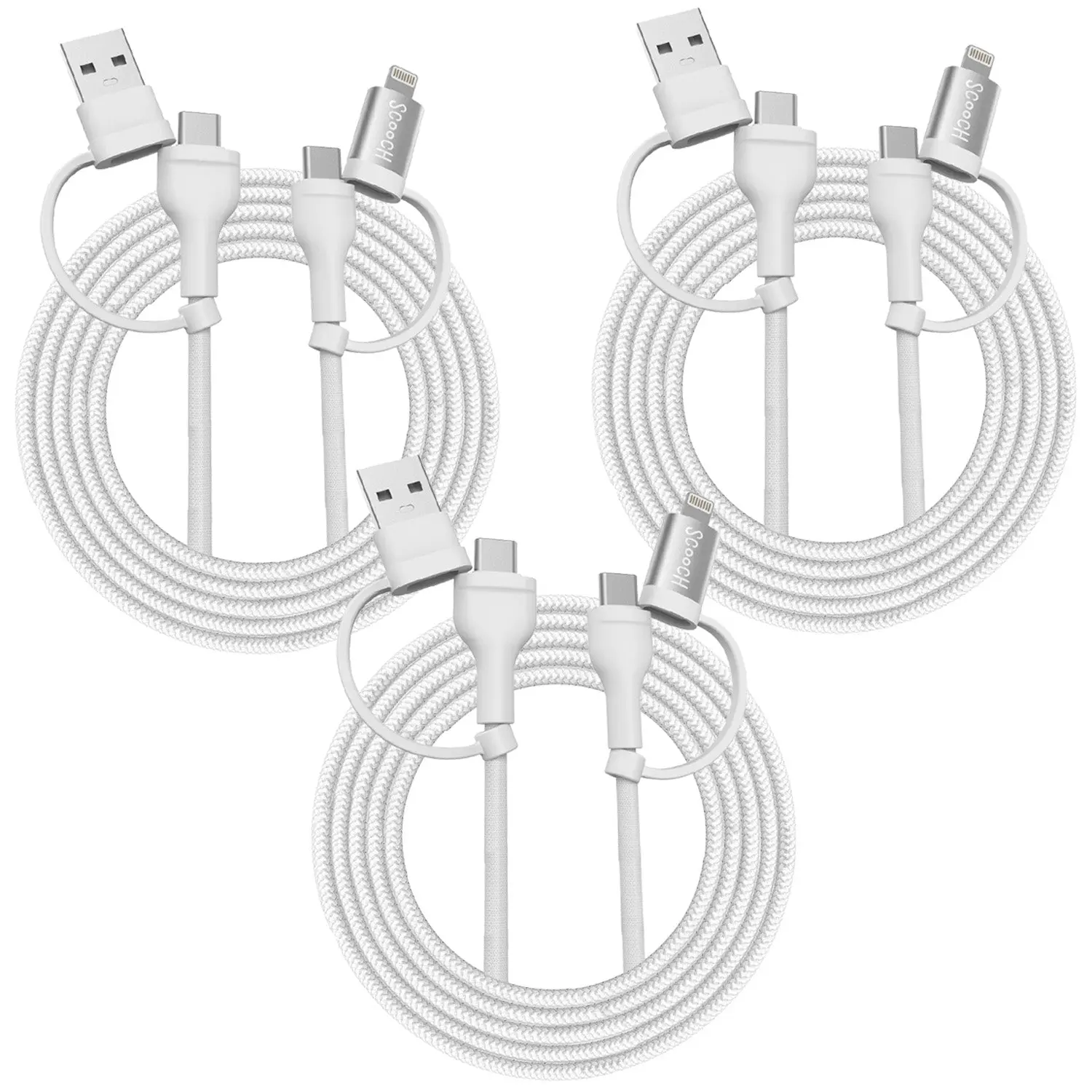 JuiceCord 4-in-1 - 60W Charging Cable (4FT) with USB-A, USB-C, and Lightning (Grommet) - Image 10