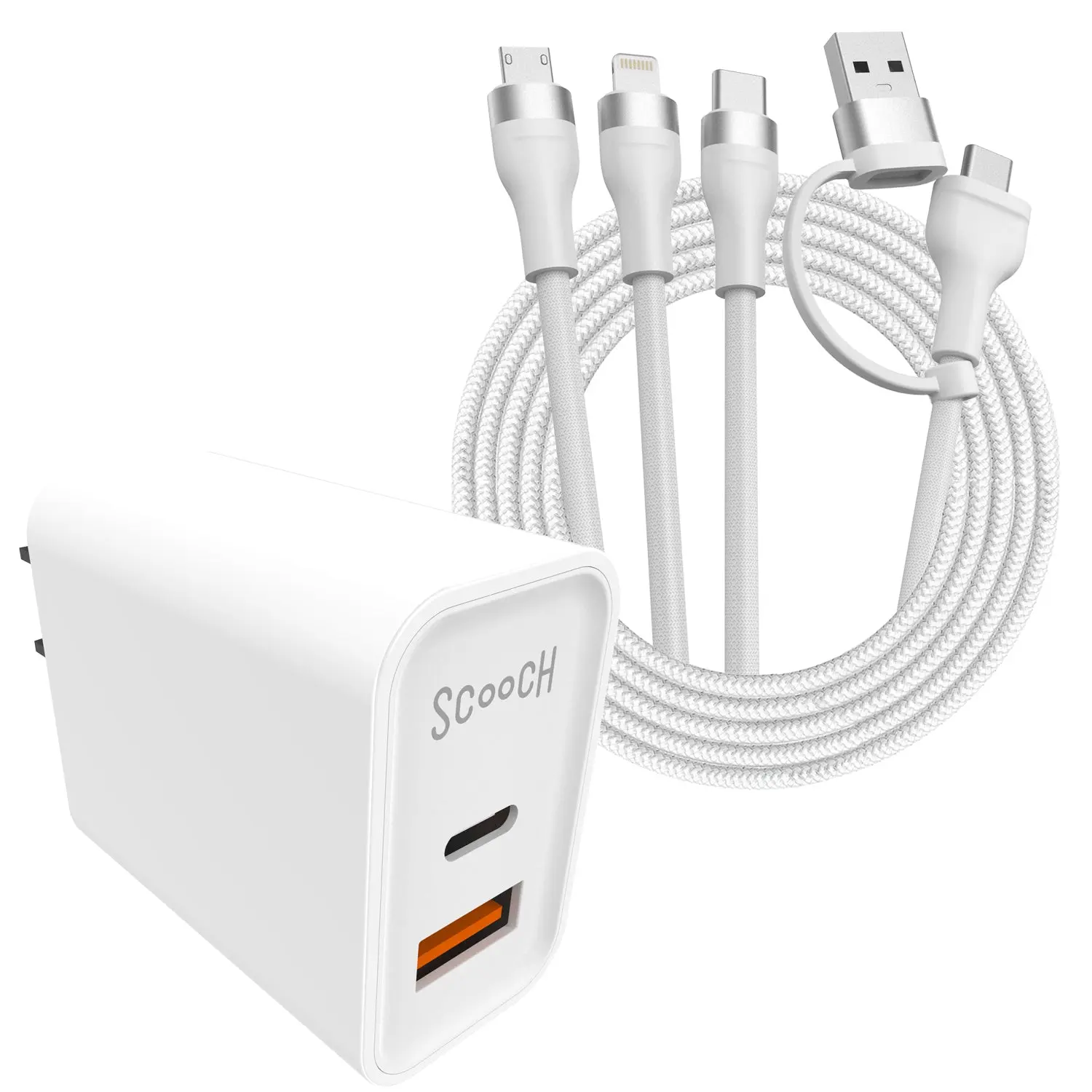 JuiceCord 6-in-1 - 65W Charging Cable (4FT) with USB-A, USB-C, Micro USB, and Lightning - Image 9